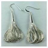 Sterling Silver Liquid Silver Fish Hook Earrings,