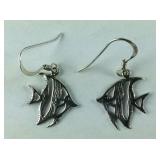 Sterling Silver Moorish Idol Fish Earrings, 1.7