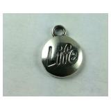 Sterling Silver "Life" Charm Signed SJC, 1.6