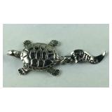 Sterling Silver South Dakota Turtle Charm, 2.8