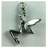 Sterling Silver Unique Fairy Pendant Signed LAA,