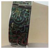 Sterling Silver Vintage Made in Mexico Inlaid