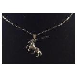 Sterling Silver Horse Pendant / Necklace, 3.3