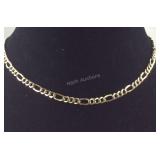 Sterling Silver Gold Tone Figaro Chain, 5.8 grams