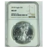 NGC MS69 2018 Silver Eagle