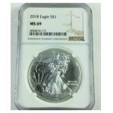 NGC MS69 2018 Silver Eagle