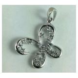 Sterling silver CZ butterfly pendant