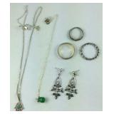 Jewelry, rings two Sterling, necklaces two