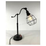 Industrial styled table lamp with esison bulb,