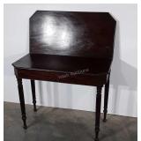 Early Mahogany Foyer/ Game Table, fluted column