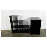 Cubby shelves and black laminate stand 18 x 18 x