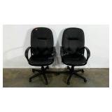 Pair of vinyl tall back, adjustable office