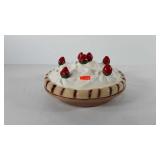 Ceramic pie storage/serving dish, artist signed