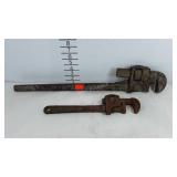 Two large pipe wrenches