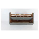 Wooden tool caddy, 22.5" × 10" × 12"