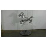 Plastic carousel horse on display pole, 7