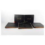 Five record albums with vinyl records, includes