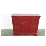 Red cabinet, 12 x 42 x 36, damage as shown