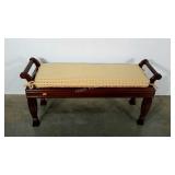 Bench seat with cushion. Cherry finish.
