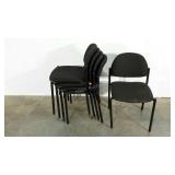 Five conference chairs, stackable, need cleaning