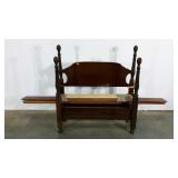 Twin size head and footboard, side rails and