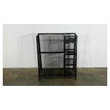 Suncast golf stand, plenty of room for golf bags,