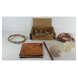 Miscellaneous copper and brass hardware, cables,