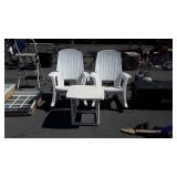 2 Rubbermaid outdoor rocking chairs + PVC coffee