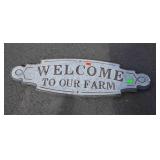 36 inch Welcome to our farm galvanized sign