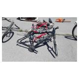 Group of bicycle parts, frames, Wheels, fenders