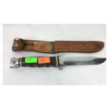 Knife, Kabar 1207 with leather sheath