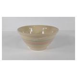 McCoy Pottery pink and blue stripe mixing bowl,