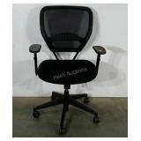Mesh backed office chair, adjustable height and