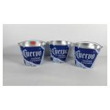 Three Jose Cuervo ice buckets, 9" × 7"