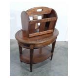 Two pc Home Furnishings lot, magazine rack and