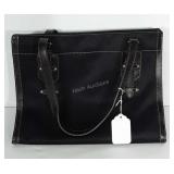 Etienne Aigner handbag, black with leather trim.