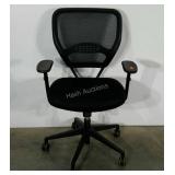 Mesh backed office chair, adjustable height and