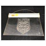 Soccer sign, DC United lighted hanging sign,