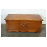 Lane cedar chest, spinning wheel detail, includes