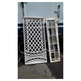 3 piece lot, wooden trellis and two 9 pane door