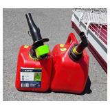 2 poly gas can, 1 gallon and 1.25 gallon with