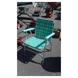 Folding lawn chair, web seated in cool looking