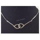 Silvertone CZ necklace 16in