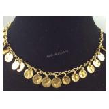 Goldtone dangle necklace 18in