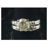Sterling silver CZ ring set size 9