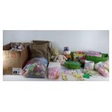 Easter group, includes eggs, basket filler, plush