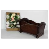 Wooden Cradle shaped magazine / media rack,