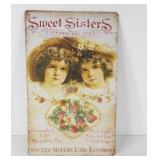 Victorian style advertising metal sign, 10x16