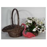 Large basket with handle, smaller basket with