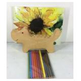 Crafts, dog shape colored pencil holder with